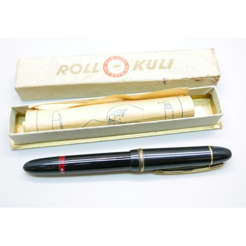 920 - A vintage 1950s Roll Kuli ballpoint pen with the Red Rand, with original box and instructions, a/f