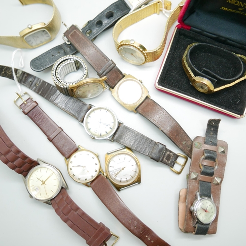 926 - A collection of mechanical wristwatches, including Timex and Everite