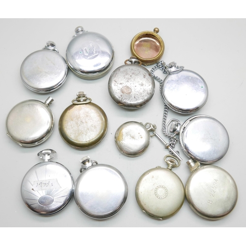 955 - A collection of pocket watches including, Smiths and Ingersoll, a/f