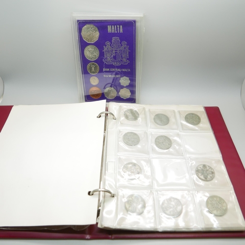 957 - A collection of forty-three 1920 to 1946 half-silver British coins, mostly two shillings/florins and... 