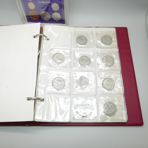 957 - A collection of forty-three 1920 to 1946 half-silver British coins, mostly two shillings/florins and... 