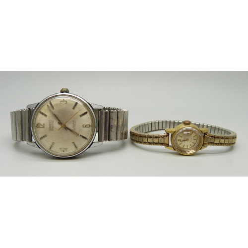 972 - A gentleman's Union Special wristwatch and a lady's Omega wristwatch