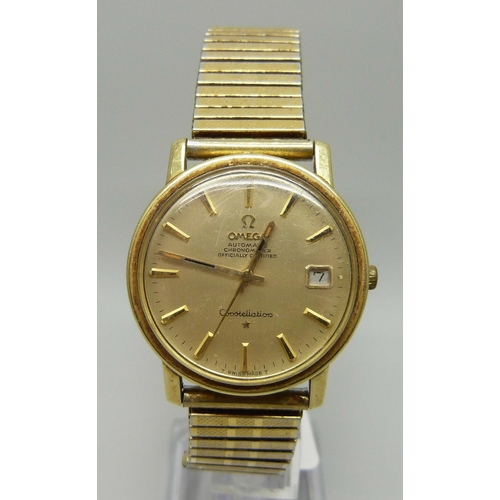 980 - A gentleman's Omega Constellation automatic chronometer wristwatch, the case back bears inscription ... 