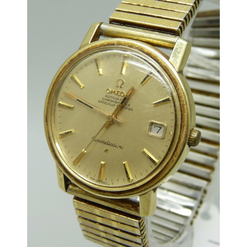 980 - A gentleman's Omega Constellation automatic chronometer wristwatch, the case back bears inscription ... 