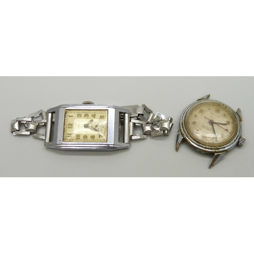 984 - Two gentleman's vintage wristwatches, a Cyma Tank watch and a Mulco