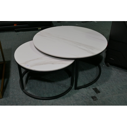 3363 - Mateo Stone Nest Of Coffee Tables by Bentley Designs - damaged, Original RRP £179.99 + VAT (318-199)... 