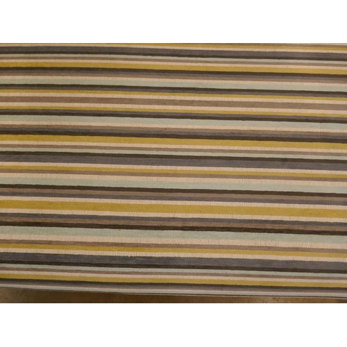 1308 - A Pinstripe fabric window seat and footstool