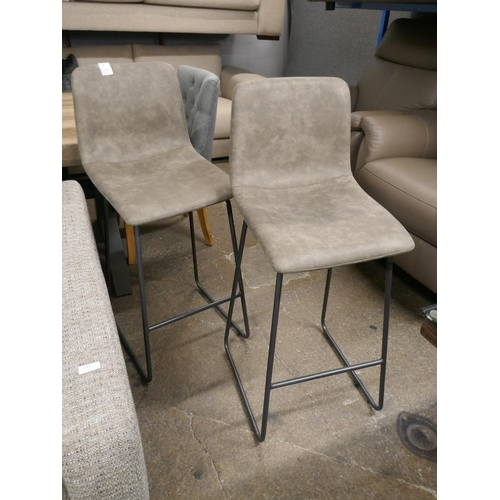 1390 - A pair of light grey Hanna barstools