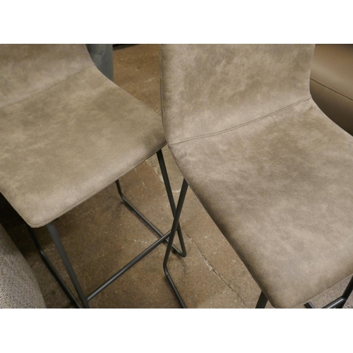 1390 - A pair of light grey Hanna barstools