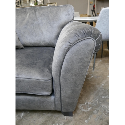 1422 - A grey velvet love seat