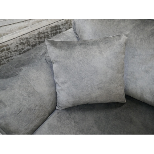 1422 - A grey velvet love seat