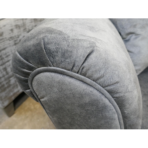 1422 - A grey velvet love seat