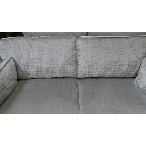 1447 - A Barker & Stonehouse grey and copper velvet three seater sofa RRP £1149