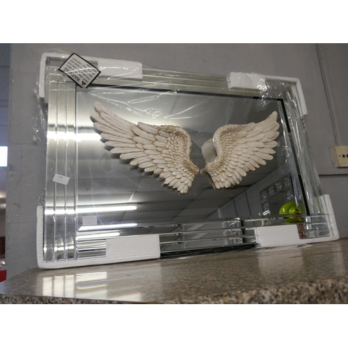 1468 - An angel wings mirror, 90 x 60cm