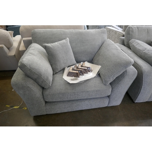 1471 - A Selsey grey upholstered three seater sofa and love seat RRP £1698