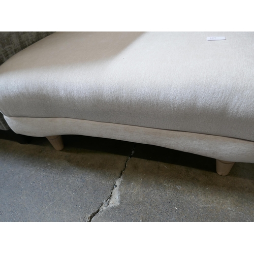 1475 - A beige velvet footstool - damaged frame