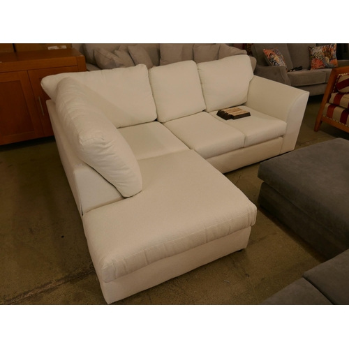 1494 - An off-white upholstered compact corner sofa