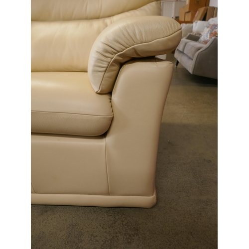 1518 - A G Plan cream leather three seater sofa and armchair