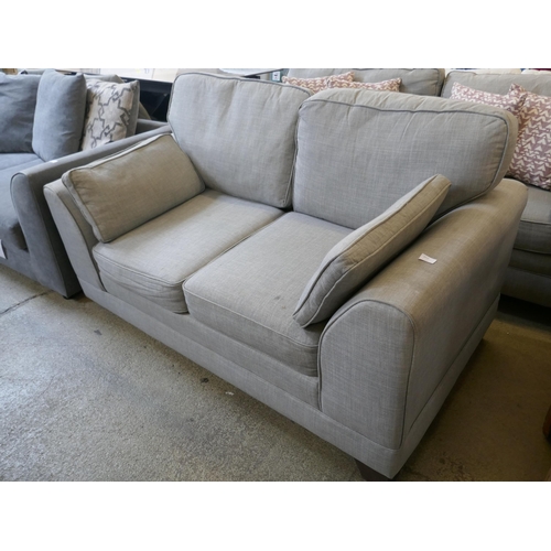 1520 - A grey upholstered three seater and a two seater sofa