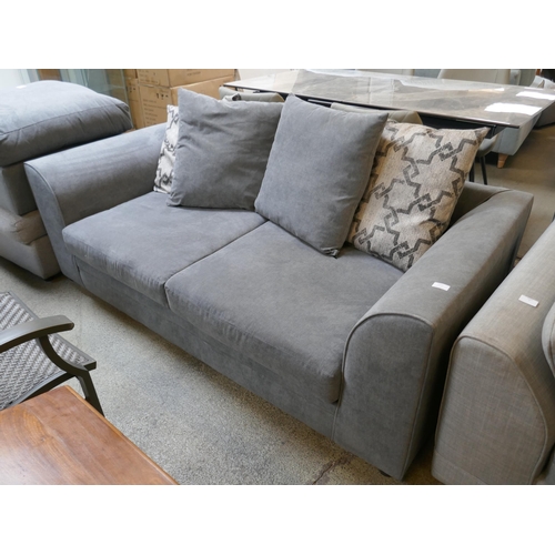 1521 - A grey upholstered three seater sofa