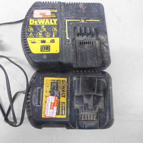 2002 - A Dewalt DCH273 cordless hammer drill, a Dewalt DCH263 cordless breaker drill, a Dewalt DCD795 18v c... 