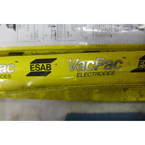 2009 - 12 Packs of assorted branded welding electrode rods including Nikki Steel BD-460 and ESAB Vac-Pac el... 