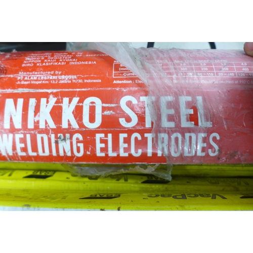 2009 - 12 Packs of assorted branded welding electrode rods including Nikki Steel BD-460 and ESAB Vac-Pac el... 