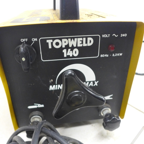 2012 - A Topweld 140 240v 50hz Sip welder and a quantity of Power Fix welding electrodes