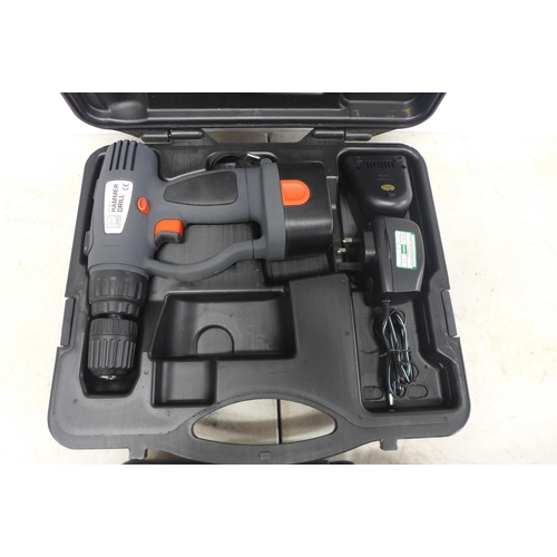 2013 - A Performance Power Pro(FMTC144HD4F) cordless drill and tool set in case with 240v corded drill