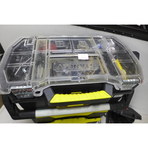 2020 - A Stanley Fatmax modular rolling workshop tool box trolley and assorted tools including screwdrivers... 