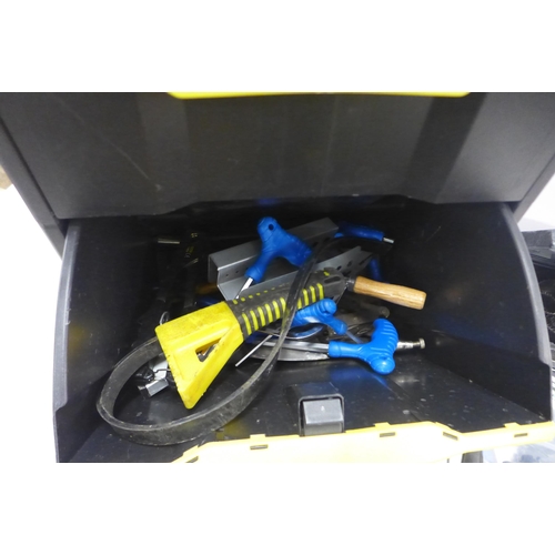 2020 - A Stanley Fatmax modular rolling workshop tool box trolley and assorted tools including screwdrivers... 