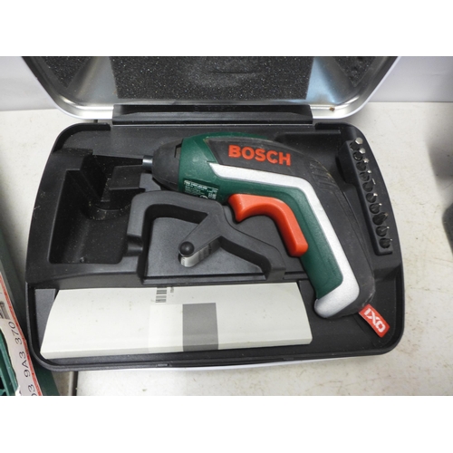 2029 - 5 Assorted power tools including a Bosch (PSB1800LI-2) 18v cordless drill with battery and charger i... 