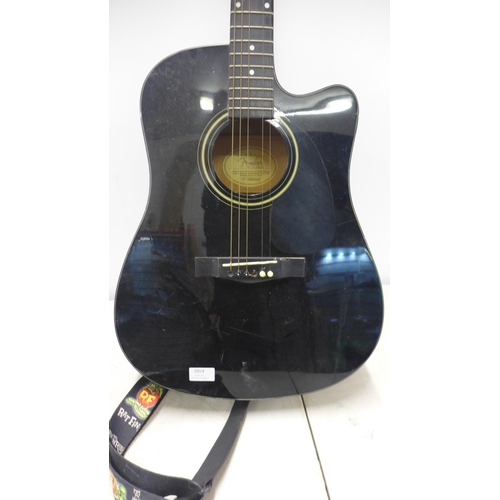 2054 - A Fender DG-5CEBLK single cut away black acoustic guitar and a Tanglewood Indiana Glastonbury acoust... 