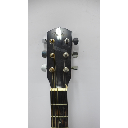 2054 - A Fender DG-5CEBLK single cut away black acoustic guitar and a Tanglewood Indiana Glastonbury acoust... 