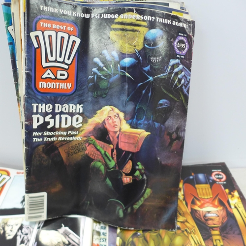 2069 - A box of approx. 50 1990s and early 2000s 2000AD comic books featuring mainly Judge Dredd comics