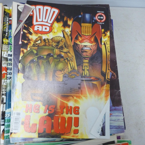 2069 - A box of approx. 50 1990s and early 2000s 2000AD comic books featuring mainly Judge Dredd comics