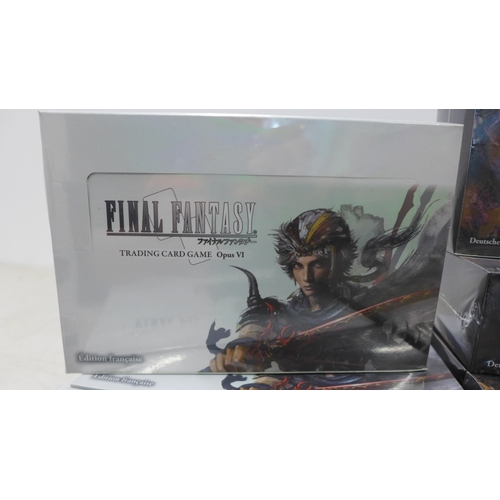 2073 - A large collection of foreign language Final Fantasy trading cards including 5 boxes of Opus VII tra... 