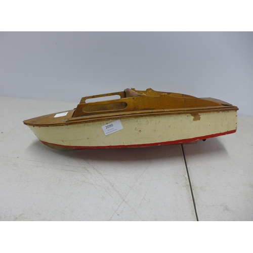 2090 - A wooden model boat