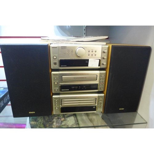 2091 - A Denon midi hi-fi system, M10 Series, UDRA-M10 tuner, DRR-M10 CD player, UDCM-M10 CD changer with r... 