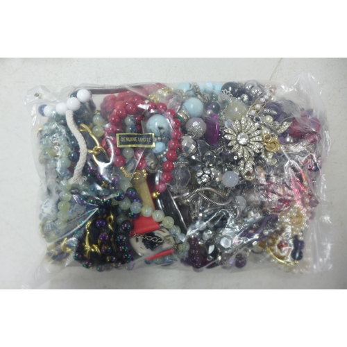 2102 - 3 Bags of costume jewellery