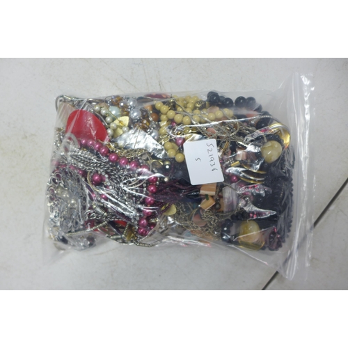 2102 - 3 Bags of costume jewellery