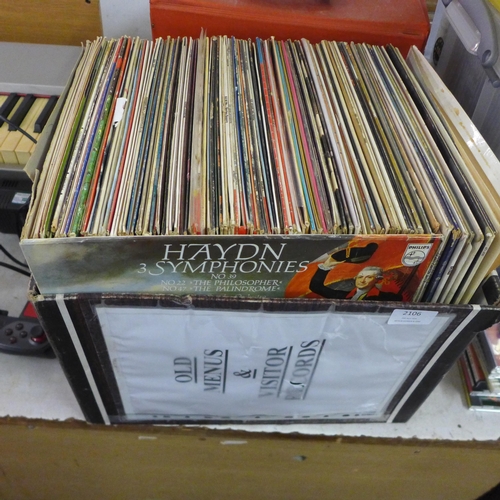 2106 - 2 box's of assorted LP records approx. 70 in total - mostly classical and musical soundtracks