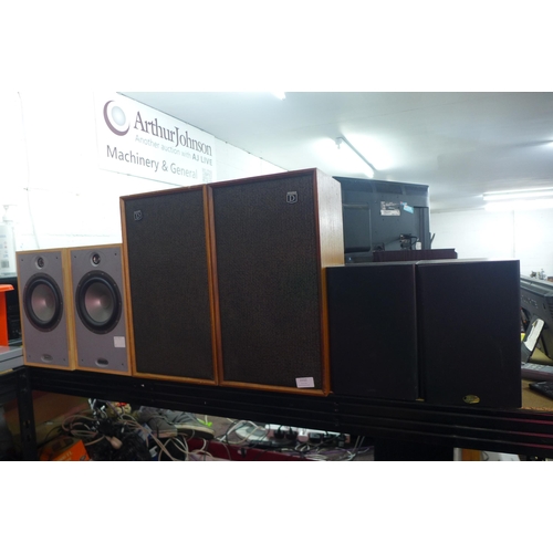 2112 - Three sets of stereo speakers including Tannoy  Sensys 1 'Maple', Dynatron LS1424 and Gale silver mo... 