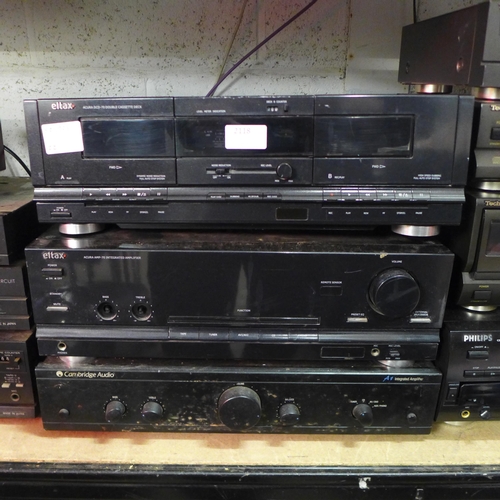 2118 - Stereo equipment including an Eltax Acura DCD70 double cassette deck, an Eltax Acura AMP-70 integrat... 