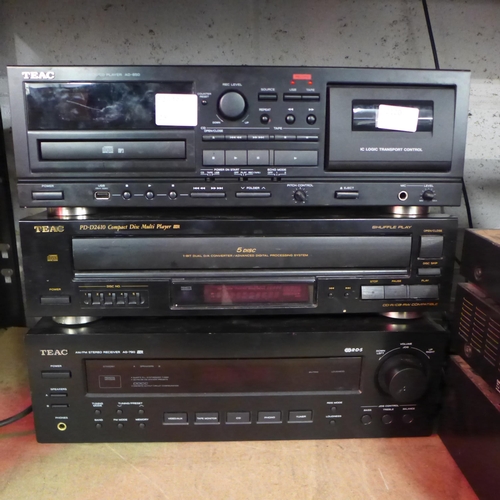 2120 - Teac stereo equipment including an AD-850 cassette deck/CD player, a PD-D2410 compact disc multi pla... 