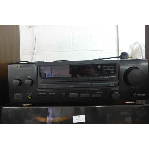 2123 - Stereo equipment including a Sanyo JXT 4406KL stereo music centre, a Kenwood KR-V6060 audio-video st... 