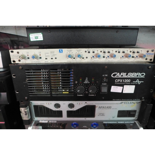 2130 - A quantity of stereo equipment including a Monacor Professional Series MPX-6500 stereomixer, a Furma... 