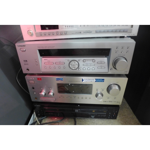 2132 - A quantity of mixed stereo equipment including a Tibo T1435 CD player, a Tibo S1A-75 Smart integrate... 