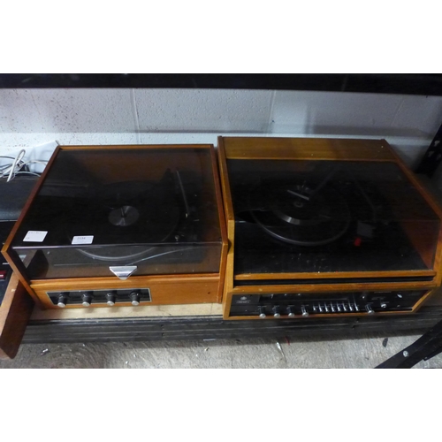 2134 - A vintage Dynatron SRX26 music centre turntable record player and one other vintage turntable record... 