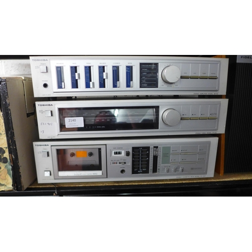 2140 - Toshiba stereo equipment including an SB-M2 stereo amplifier, an ST-U2L stereo tuner and a PC-G2T st... 